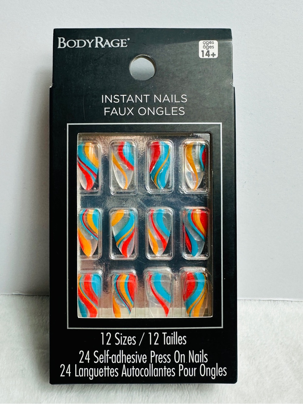 Spencer’s Body Rage Press on Nails Geo Waves Nails 24 pack | 12 sizes NEW